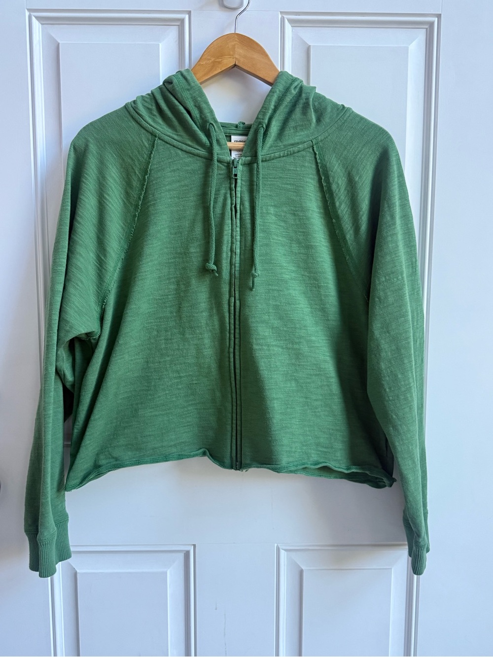 PINK VS Green Zip-Up Cropped Hoodie 100% Cotton